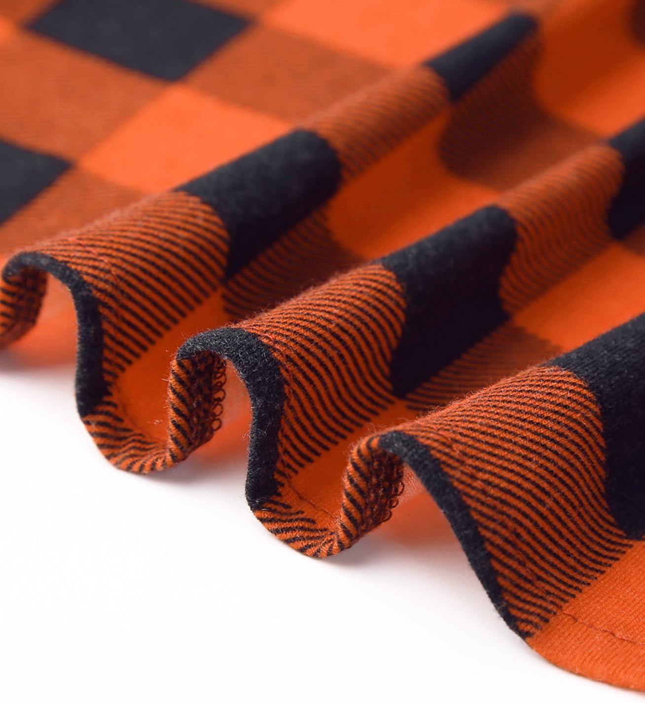 image:imageDJT Womens Soft Stretchy Knit Plaid Shirts Roll Up Long Sleeve Collared Button Down Blouses TopsOrange