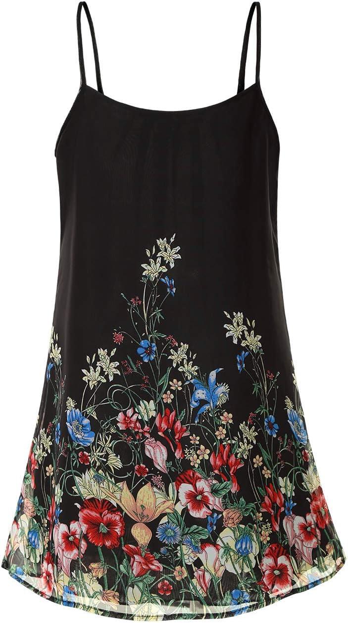 image:imageDJT Womens Spaghetti Strap Sundress Summer Floral Swing Dress