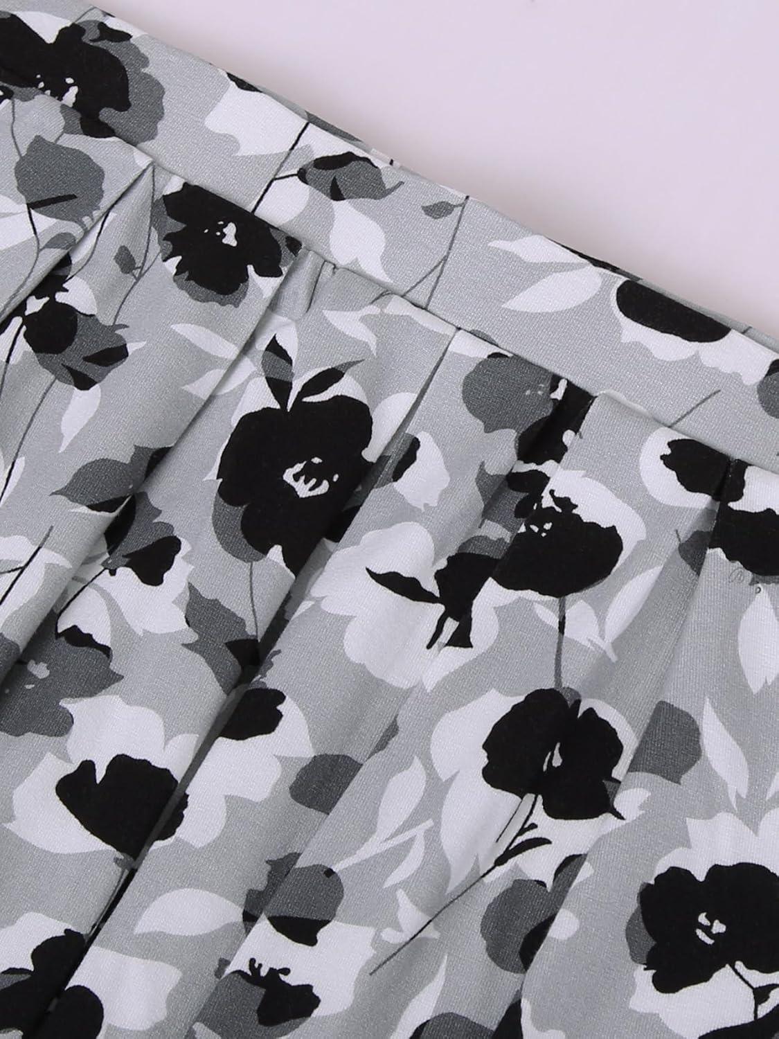 image:imageDJT Womens Tube Tops Strapless Bandeau Tank Strapless Blouse Off The Shoulder Tunic Shirts Summer CasualGrey Floral