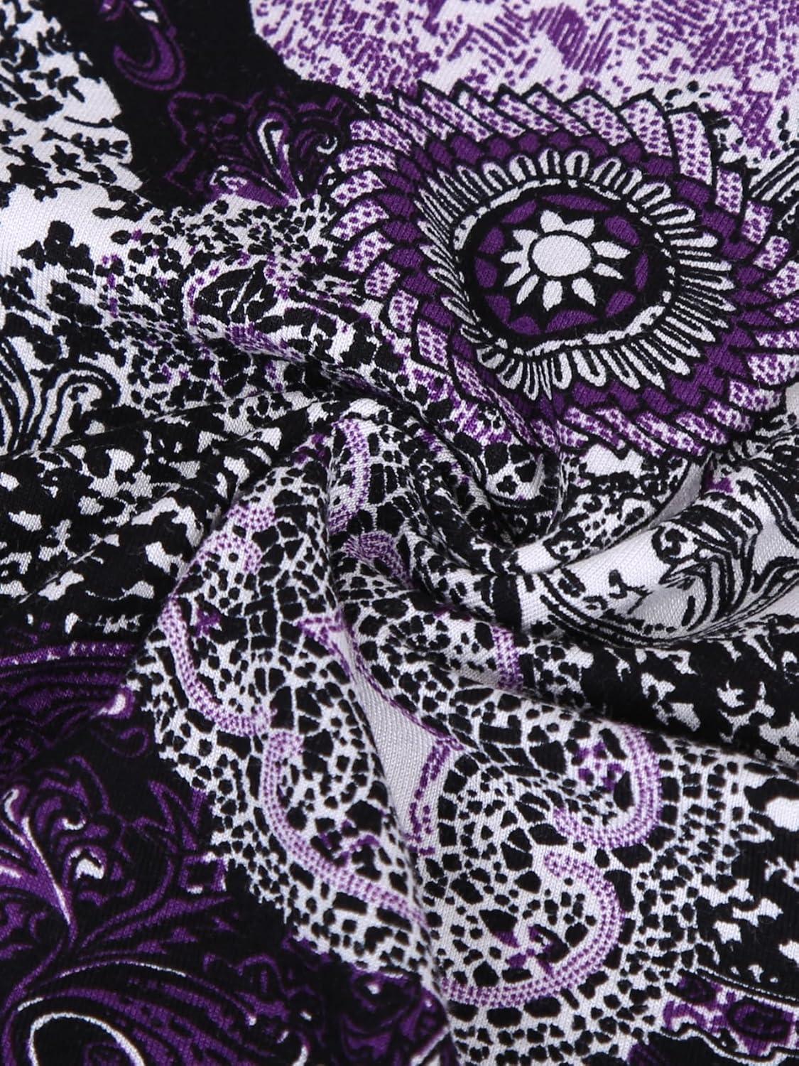 image:imageDJT Womens Tube Tops Strapless Bandeau Tank Strapless Blouse Off The Shoulder Tunic Shirts Summer CasualPurple Pattern