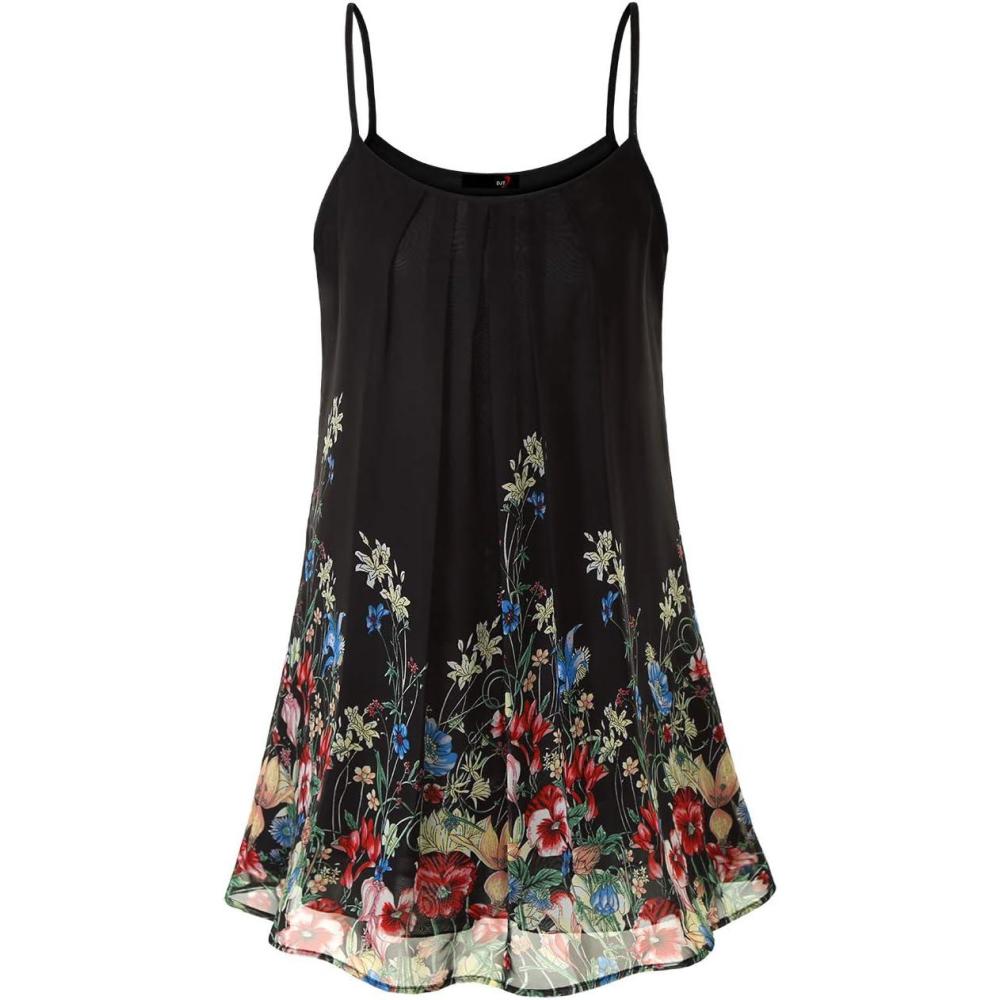image:imageDJT Womens Spaghetti Strap Sundress Summer Floral Swing Dress