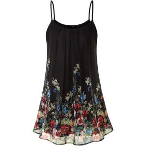 DJT Women’s Spaghetti Strap Sundress Summer Floral Swing Dress
