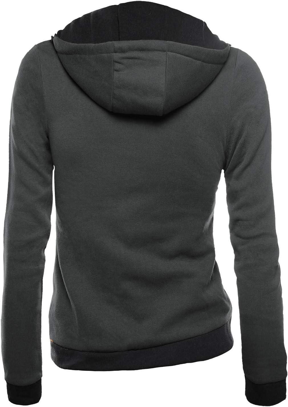 image:imageDJT Womens Oblique Zipper Slim Fit Hoodie Jacket
