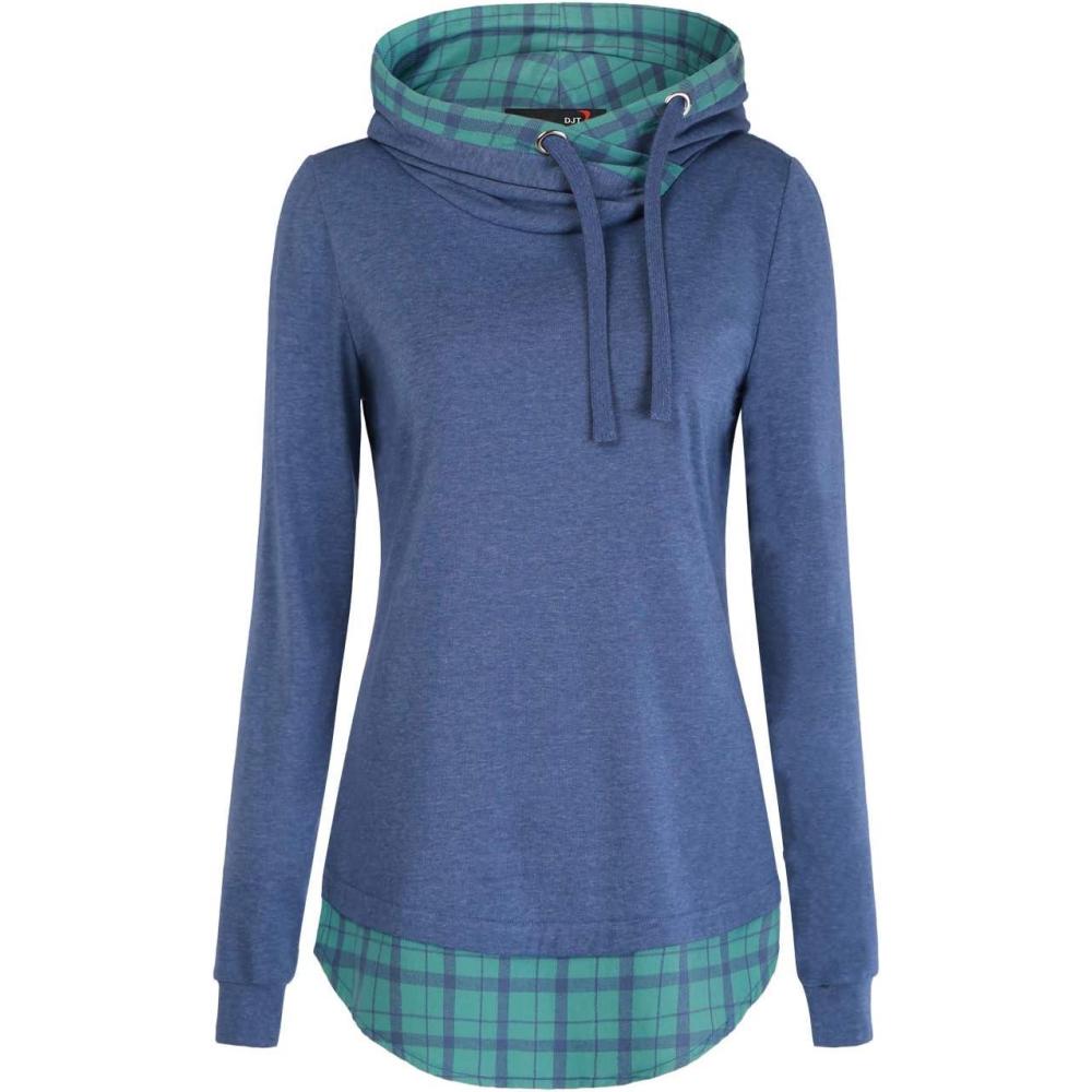 image:imageDJT Sweatshirts for Women Womens Long Sleeve Pullover Tunics Hoodies Medium Moonlight Blue