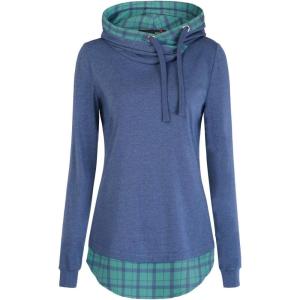 DJT Sweatshirts for Women, Women’s Long Sleeve Pullover Tunics Hoodies Medium Moonlight Blue