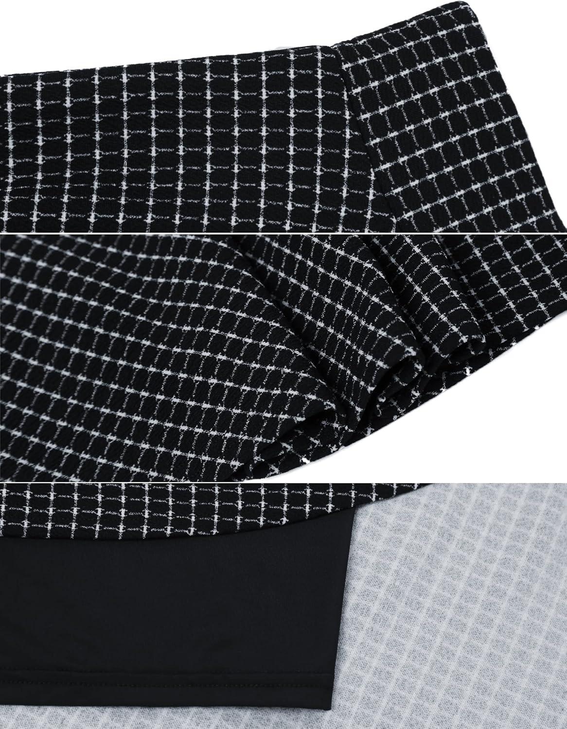 image:imageDJT FASHION Shorts for Women Basic Versatile Skorts Casual Stretchy Flared Skater Golf Tennis Mini Skirts with ShortsBlack Checked