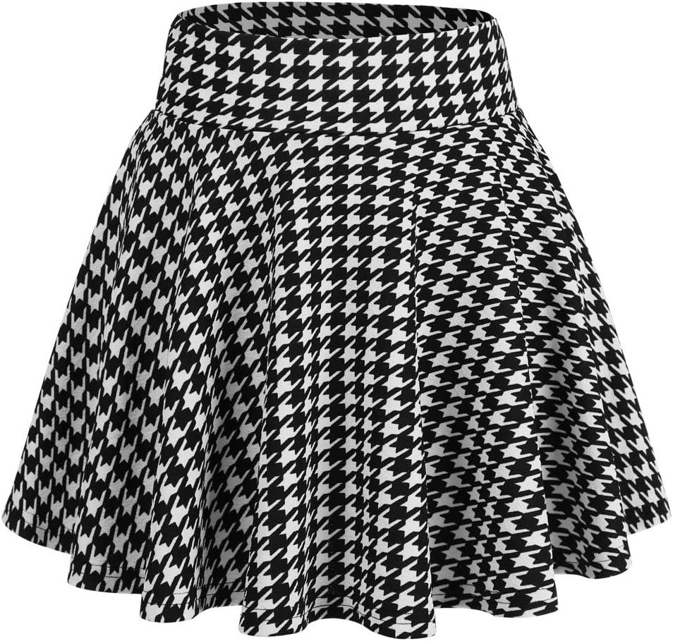 image:imageDJT FASHION Shorts for Women Basic Versatile Skorts Casual Stretchy Flared Skater Golf Tennis Mini Skirts with ShortsBlack and White