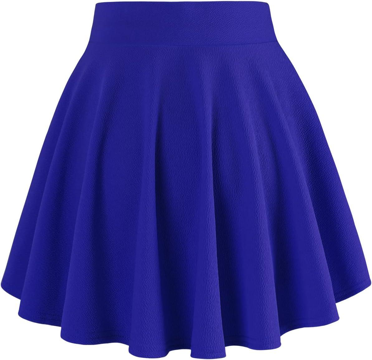 image:imageDJT FASHION Shorts for Women Basic Versatile Skorts Casual Stretchy Flared Skater Golf Tennis Mini Skirts with ShortsDeep Royal