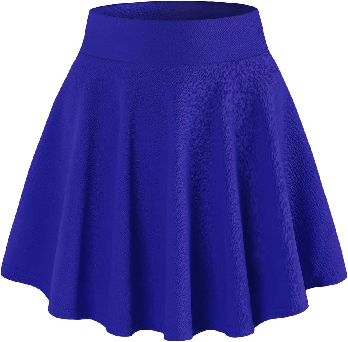 image:imageDJT FASHION Shorts for Women Basic Versatile Skorts Casual Stretchy Flared Skater Golf Tennis Mini Skirts with ShortsDeep Royal