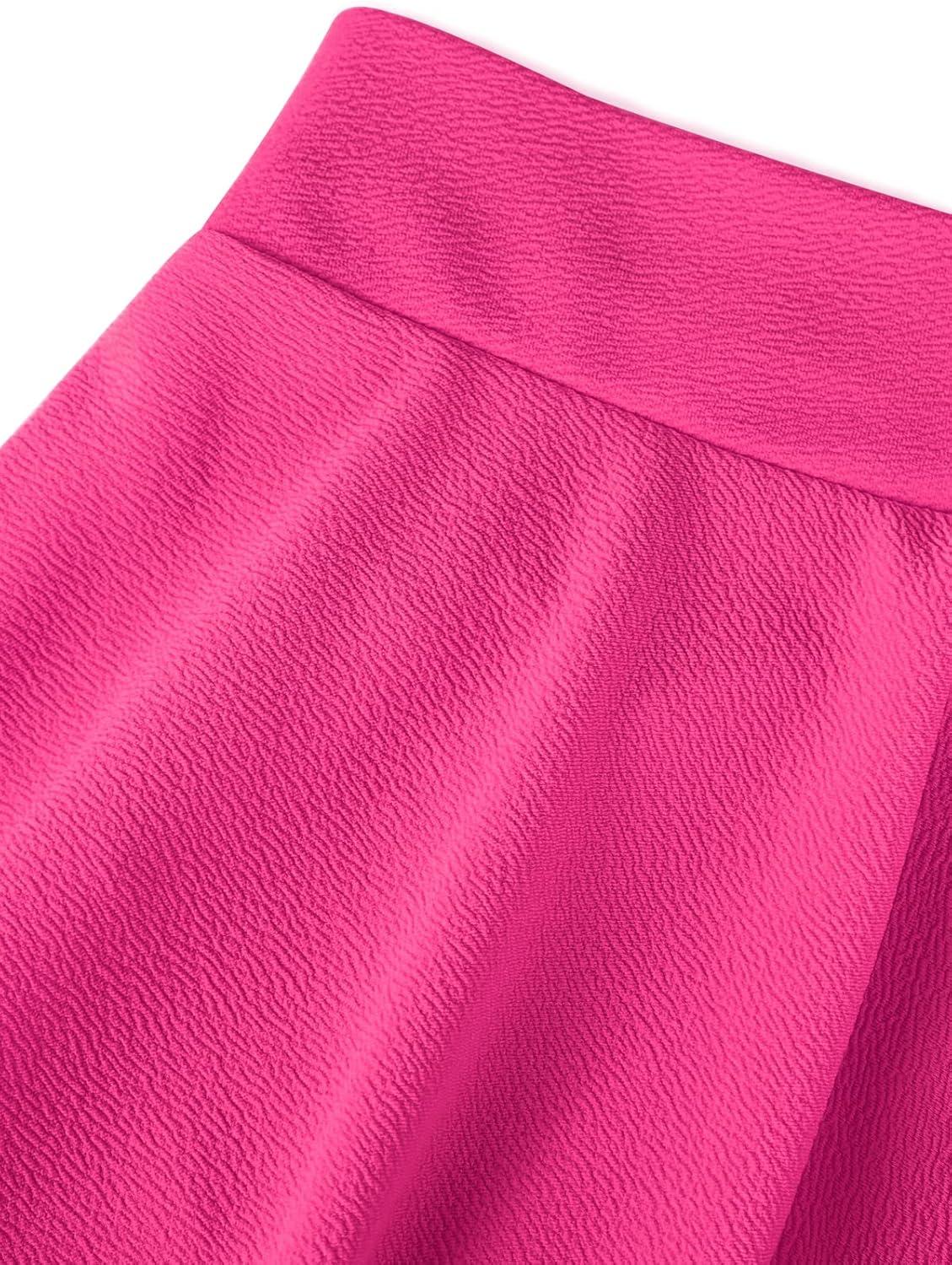 image:imageDJT FASHION Shorts for Women Basic Versatile Skorts Casual Stretchy Flared Skater Golf Tennis Mini Skirts with ShortsMagenta