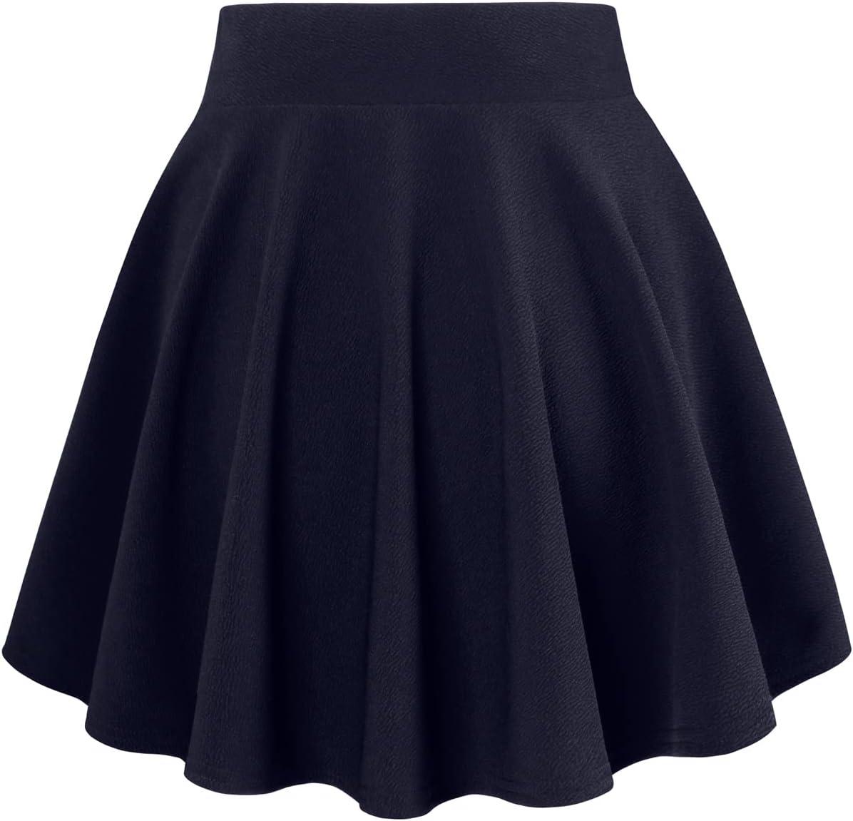 image:imageDJT FASHION Shorts for Women Basic Versatile Skorts Casual Stretchy Flared Skater Golf Tennis Mini Skirts with ShortsNavy