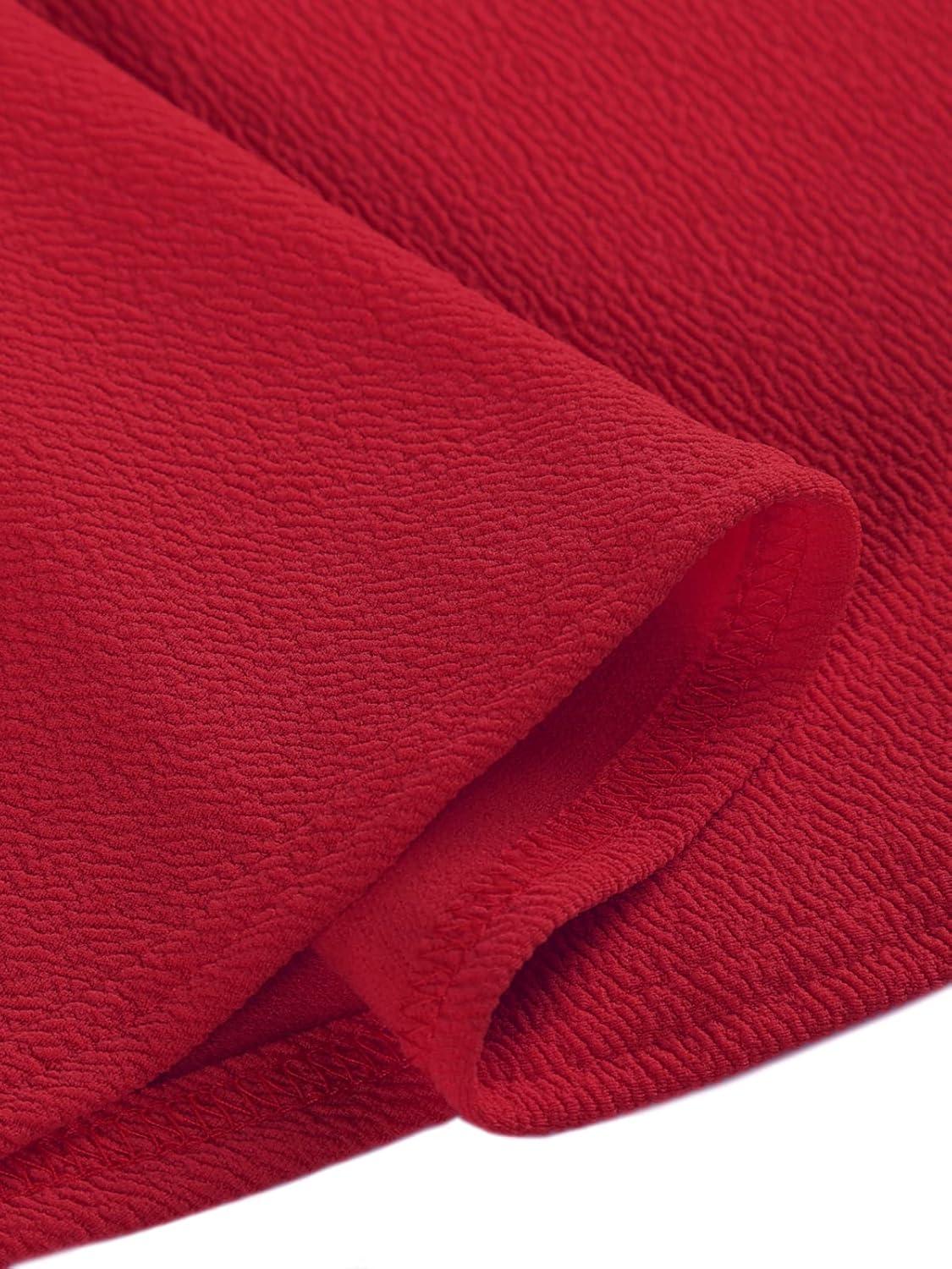 image:imageDJT FASHION Shorts for Women Basic Versatile Skorts Casual Stretchy Flared Skater Golf Tennis Mini Skirts with ShortsRed