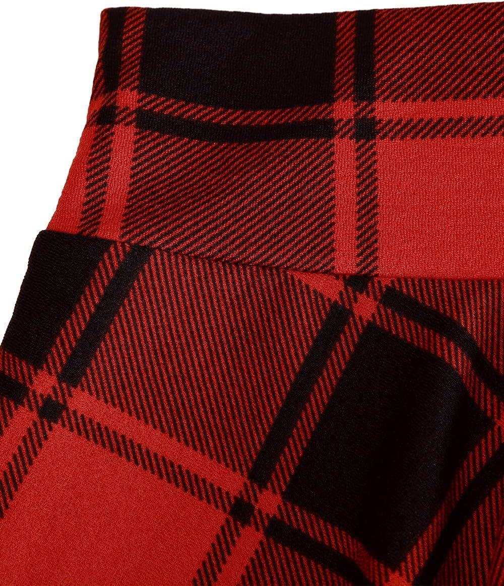 image:imageDJT FASHION Shorts for Women Basic Versatile Skorts Casual Stretchy Flared Skater Golf Tennis Mini Skirts with ShortsRed Plaid