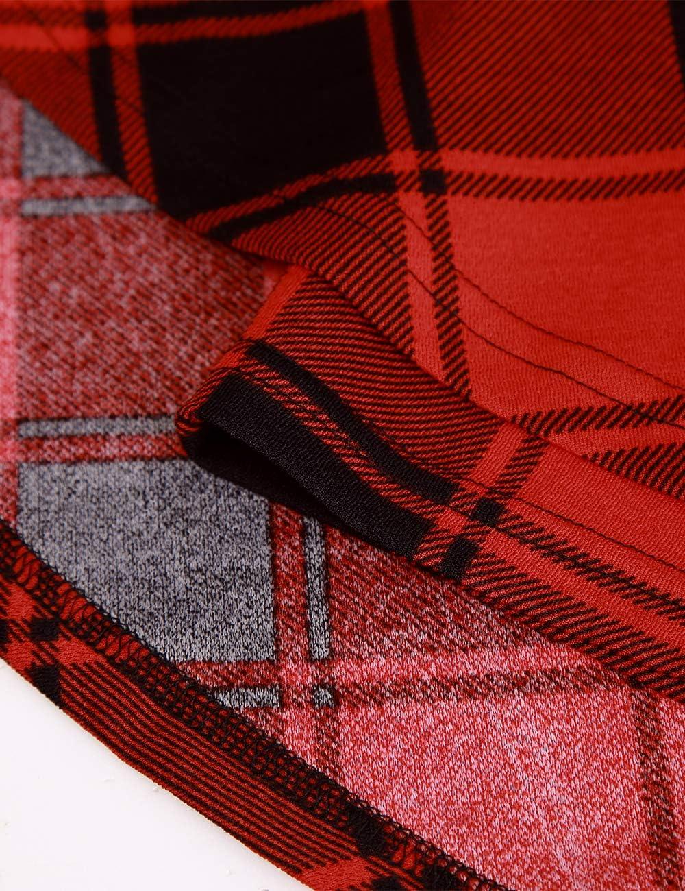 image:imageDJT FASHION Shorts for Women Basic Versatile Skorts Casual Stretchy Flared Skater Golf Tennis Mini Skirts with ShortsRed Plaid