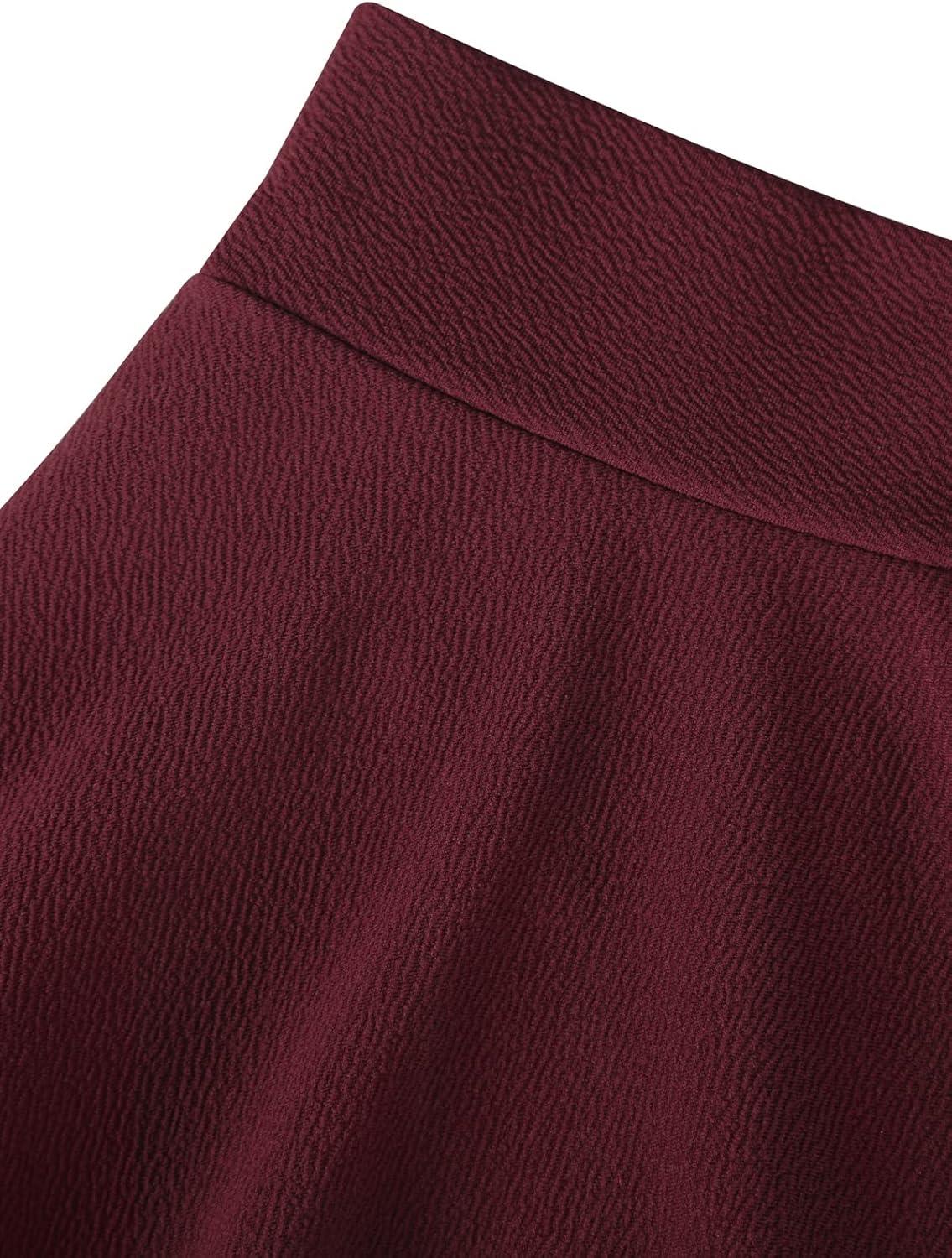 image:imageDJT FASHION Shorts for Women Basic Versatile Skorts Casual Stretchy Flared Skater Golf Tennis Mini Skirts with ShortsWine