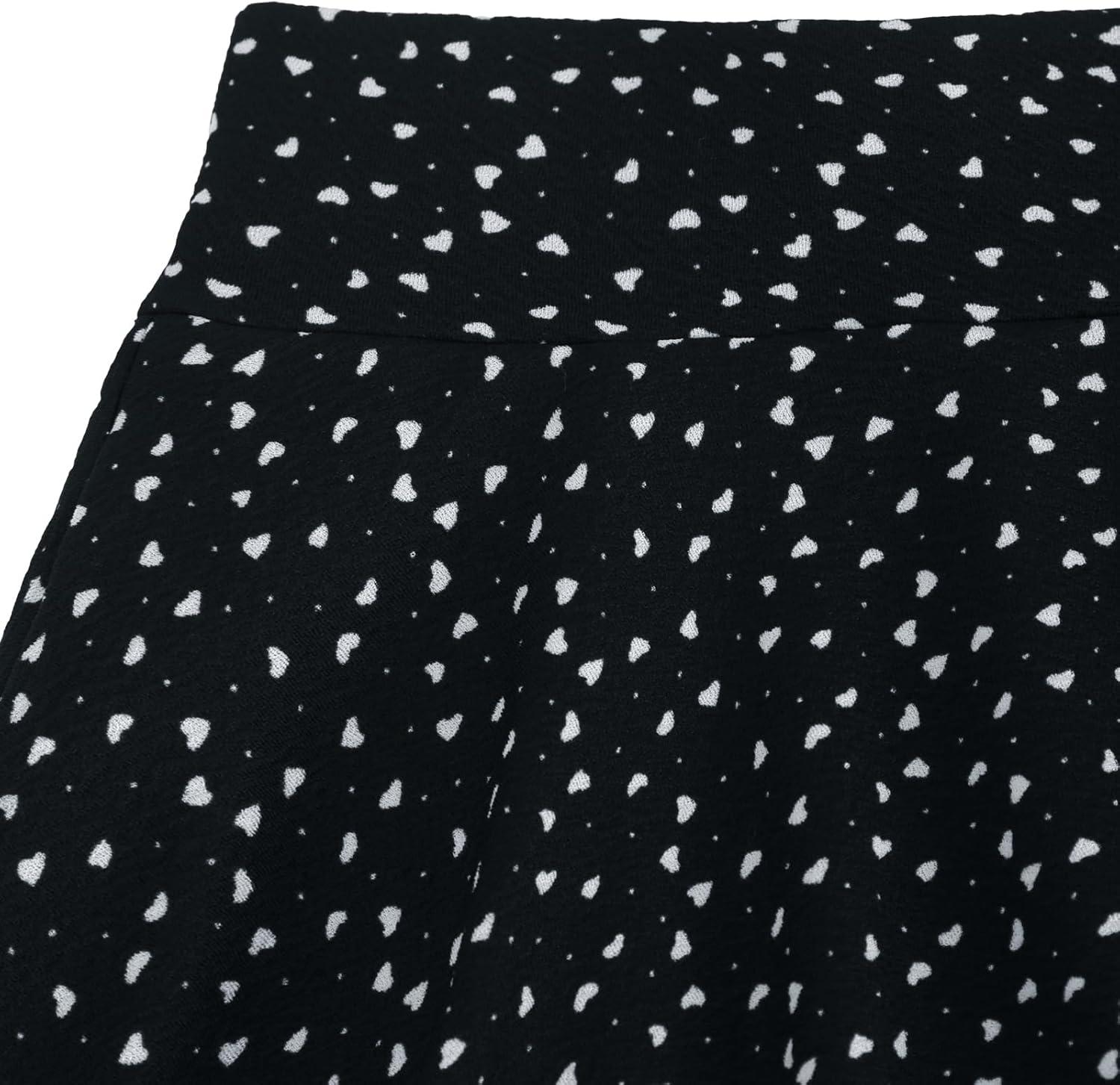 image:imageDJT Womens Flared Mini Skater Skirt with Pockets Versatile High Waist Casual SkirtsBlack Little Heart