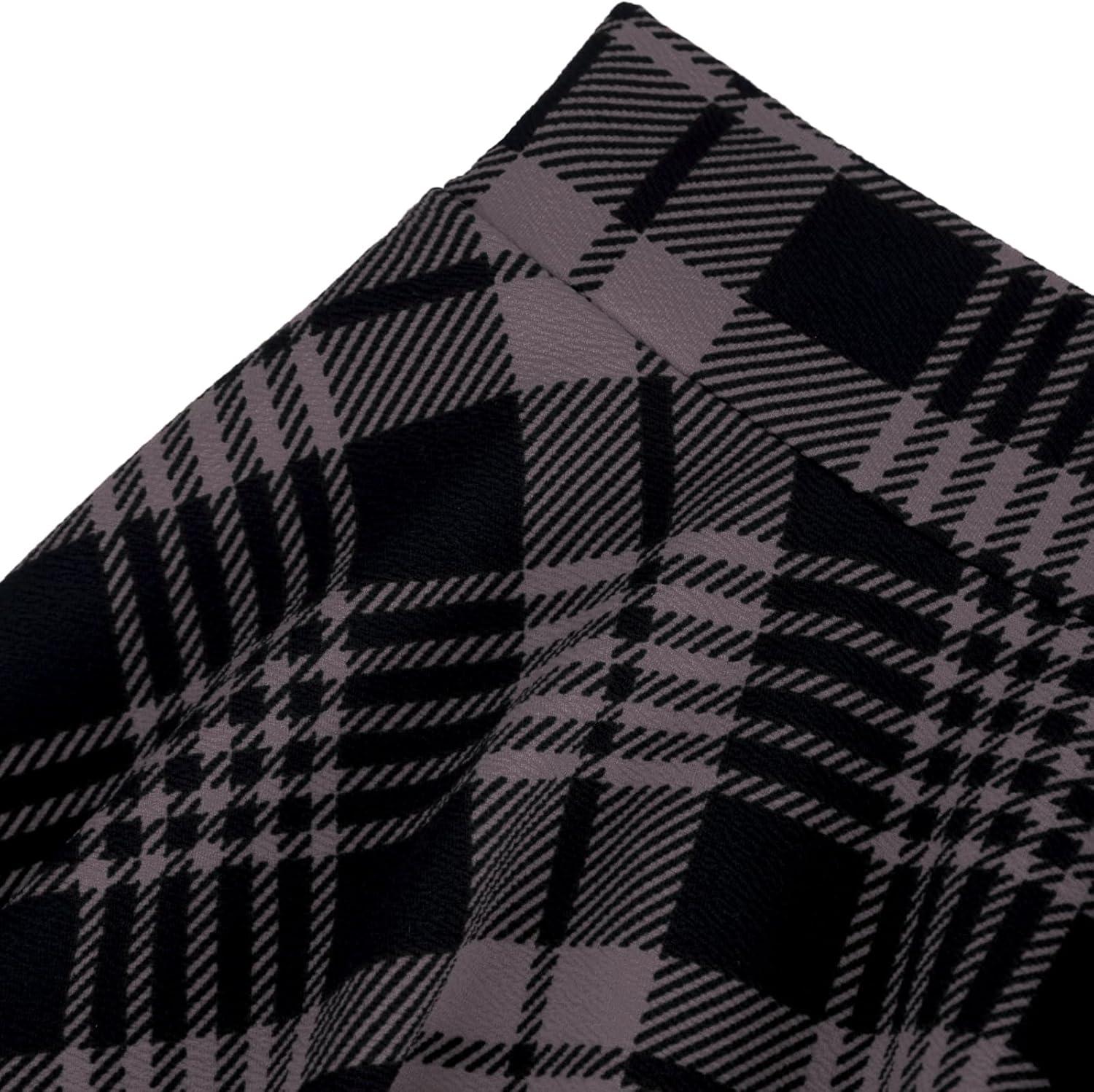 image:imageDJT Womens Flared Mini Skater Skirt with Pockets Versatile High Waist Casual SkirtsGrayishpurple Plaid