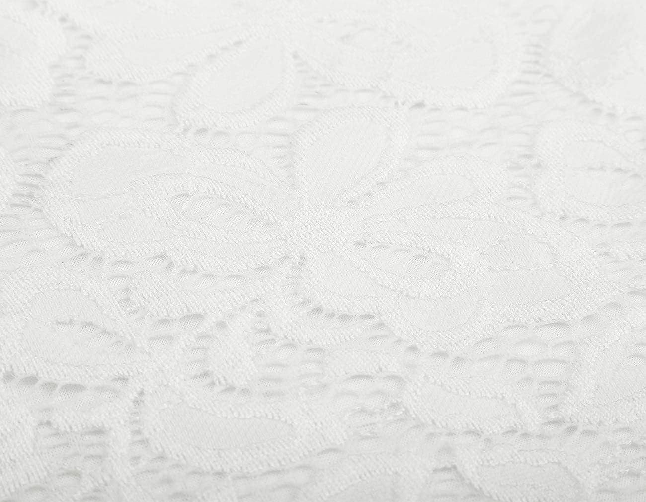 image:imageDJT Womens Lace OffShoulder Floral 78 Long Sleeve Top with Lining Fitted Casual Blouse for Party Wedding NightclubElegant White