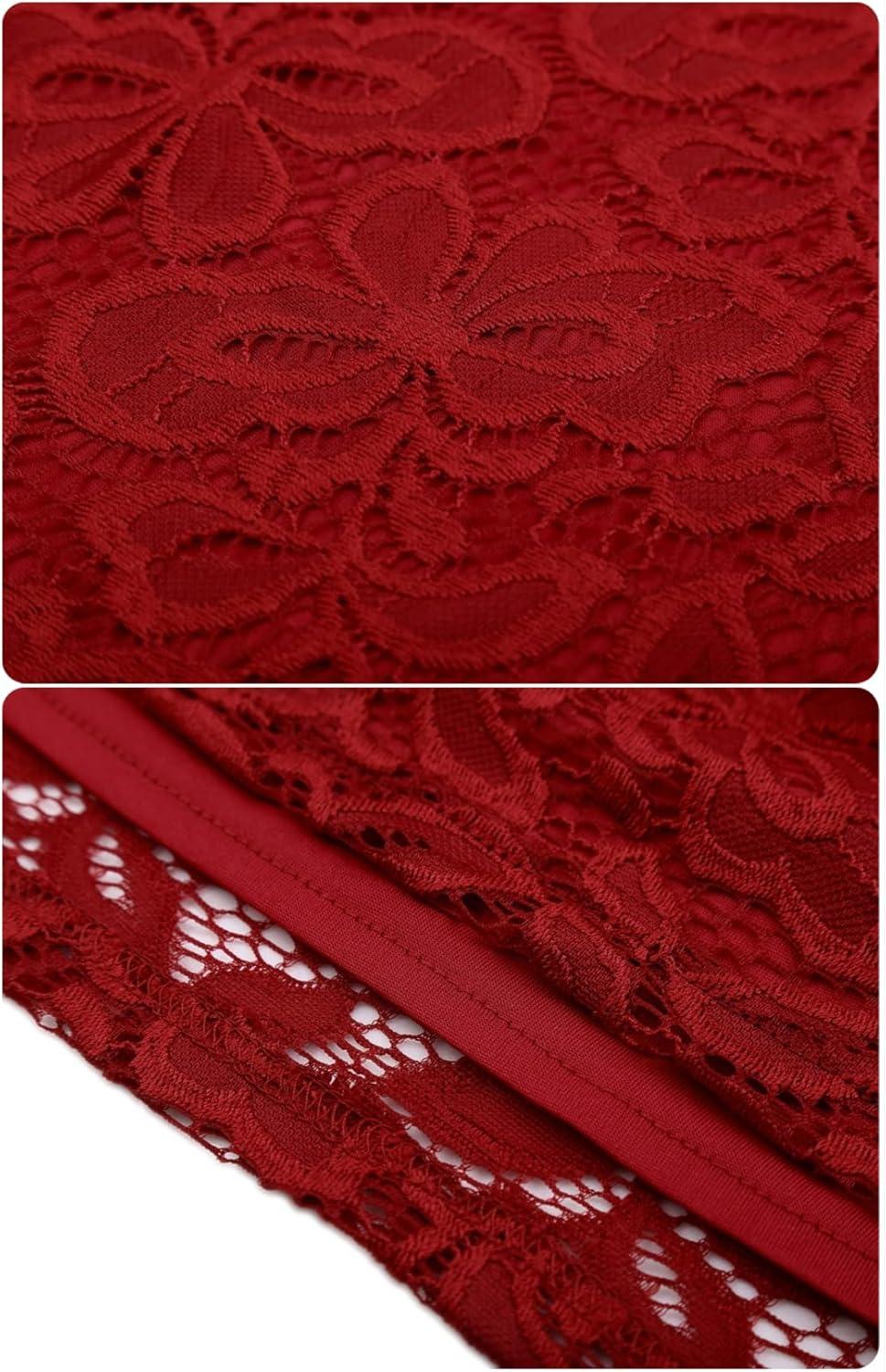 image:imageDJT Womens Lace OffShoulder Floral 78 Long Sleeve Top with Lining Fitted Casual Blouse for Party Wedding NightclubHot Wine
